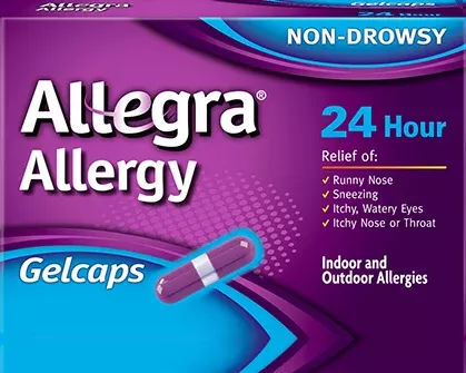 ALLEGRA 24HR, GELCAP 180MG N/DRWSY ADLT (8/BX)