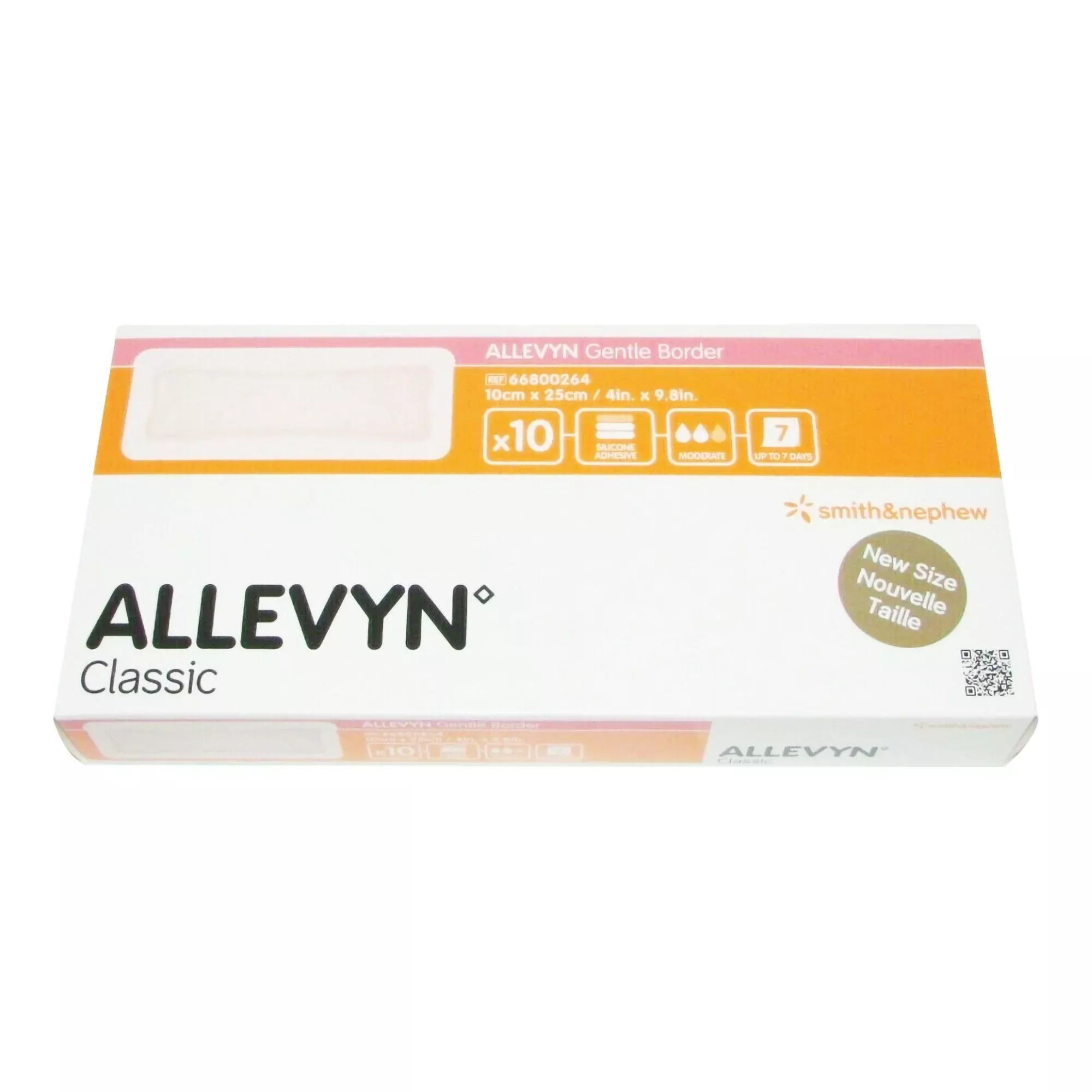 Allevyn Gentle Border Silicone Foam Dressing, 4 x 10 Inch, 1 Case of 60