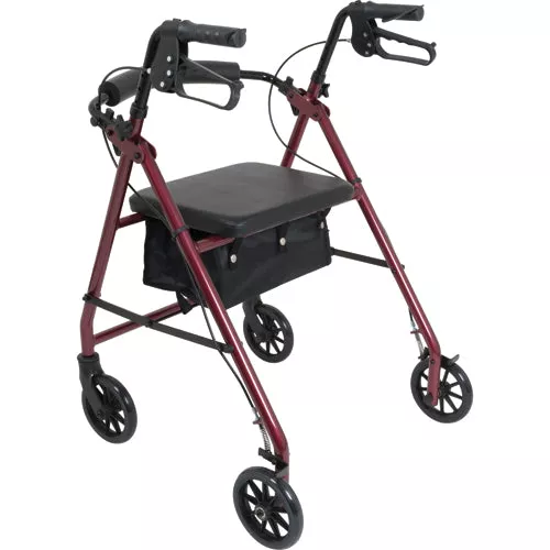 Aluminum Rollator w/Loop Brake Burgundy4-Wheel