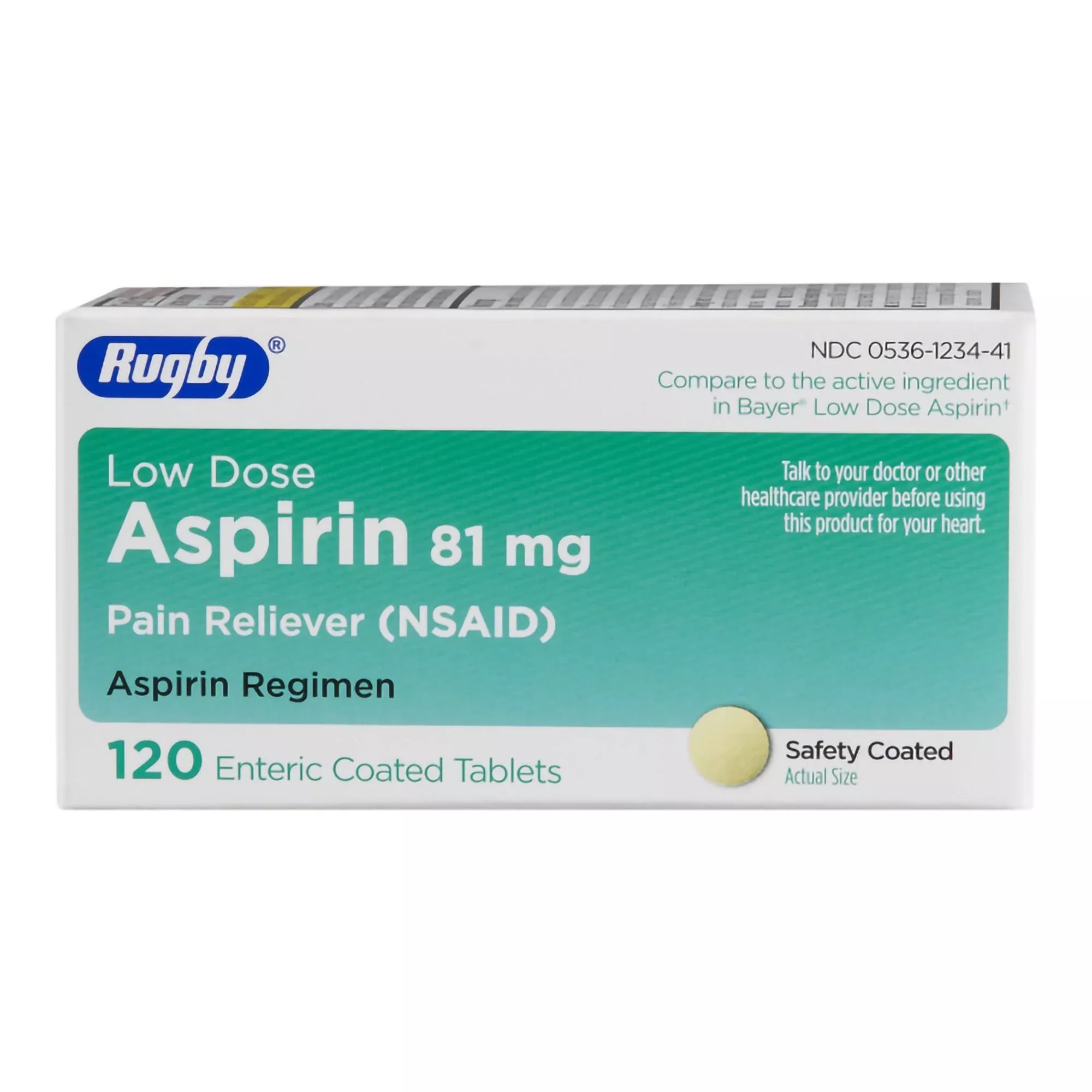 ASPIRIN EC, TAB 81MG (120/BT)