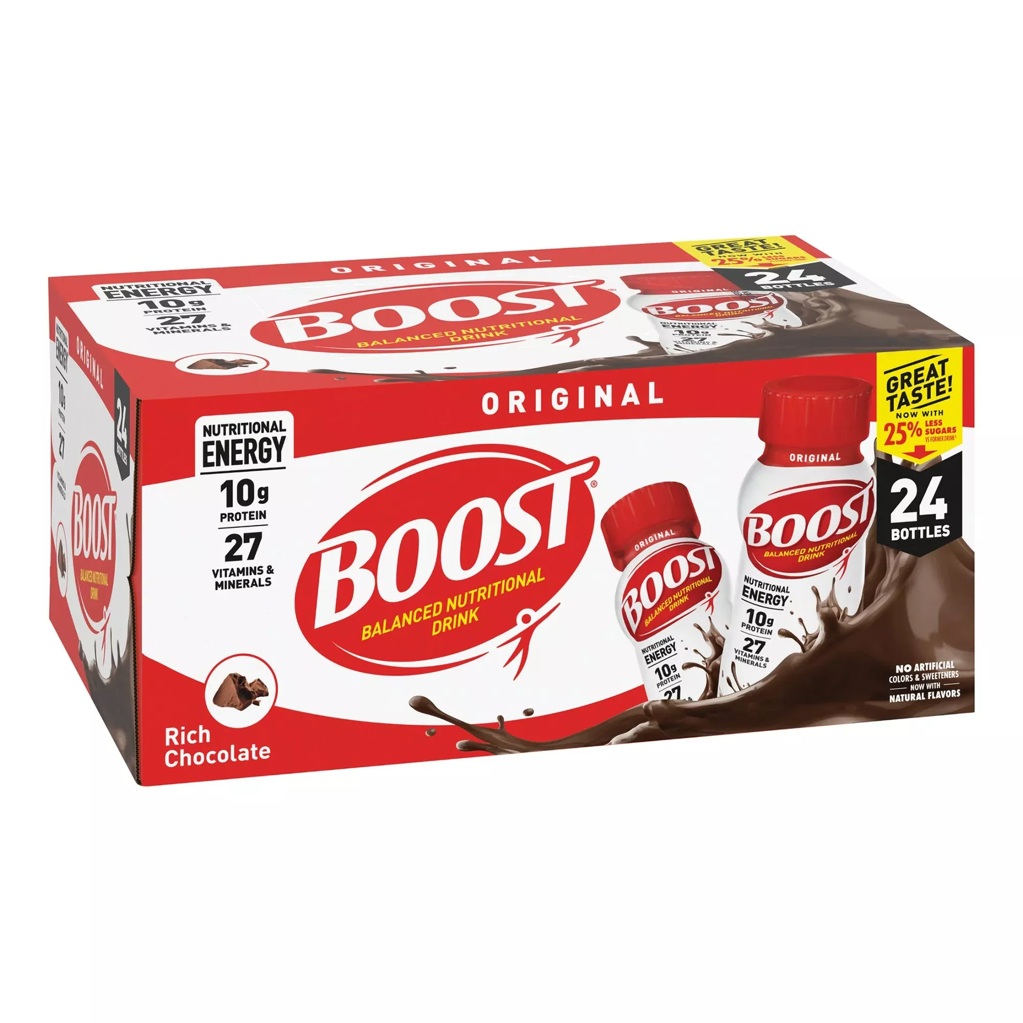 Boost Original Chocolate Oral Supplement, 8 oz. Bottle, 1 Case of 24