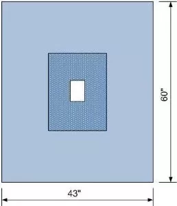 C-Core Drape Sheet with Fenestration Surgical Drape, 43 x 60 Inch, 1 Case of 48