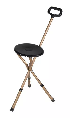 Cane Seat Adjustable w/Nylon HandleBronze Folding