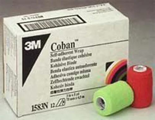 Coban Self-Adherent Wrap 3 x5 Yd Neon ColorsBx/12
