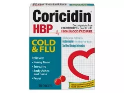 Coricidin HBP Cold & Flu Acetaminophen / Chlorpheniramine Maleate Cold and Cough Relief, 1 Each