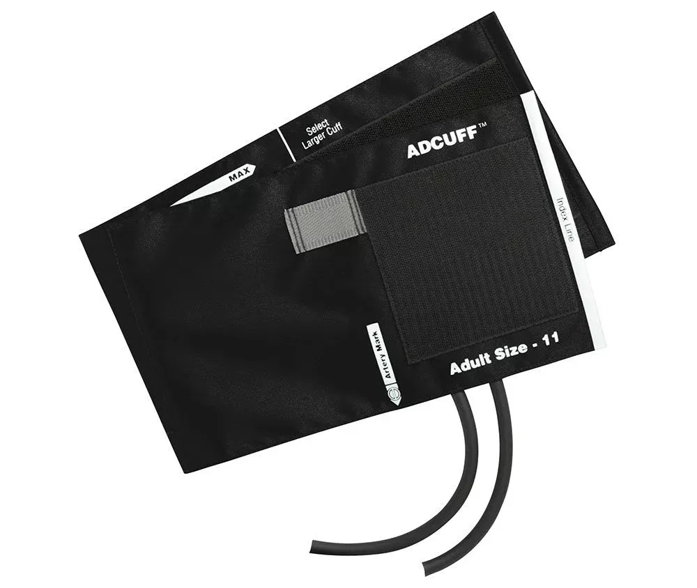 CUFF W/BLADDER, BP 2TU ADLT BLK