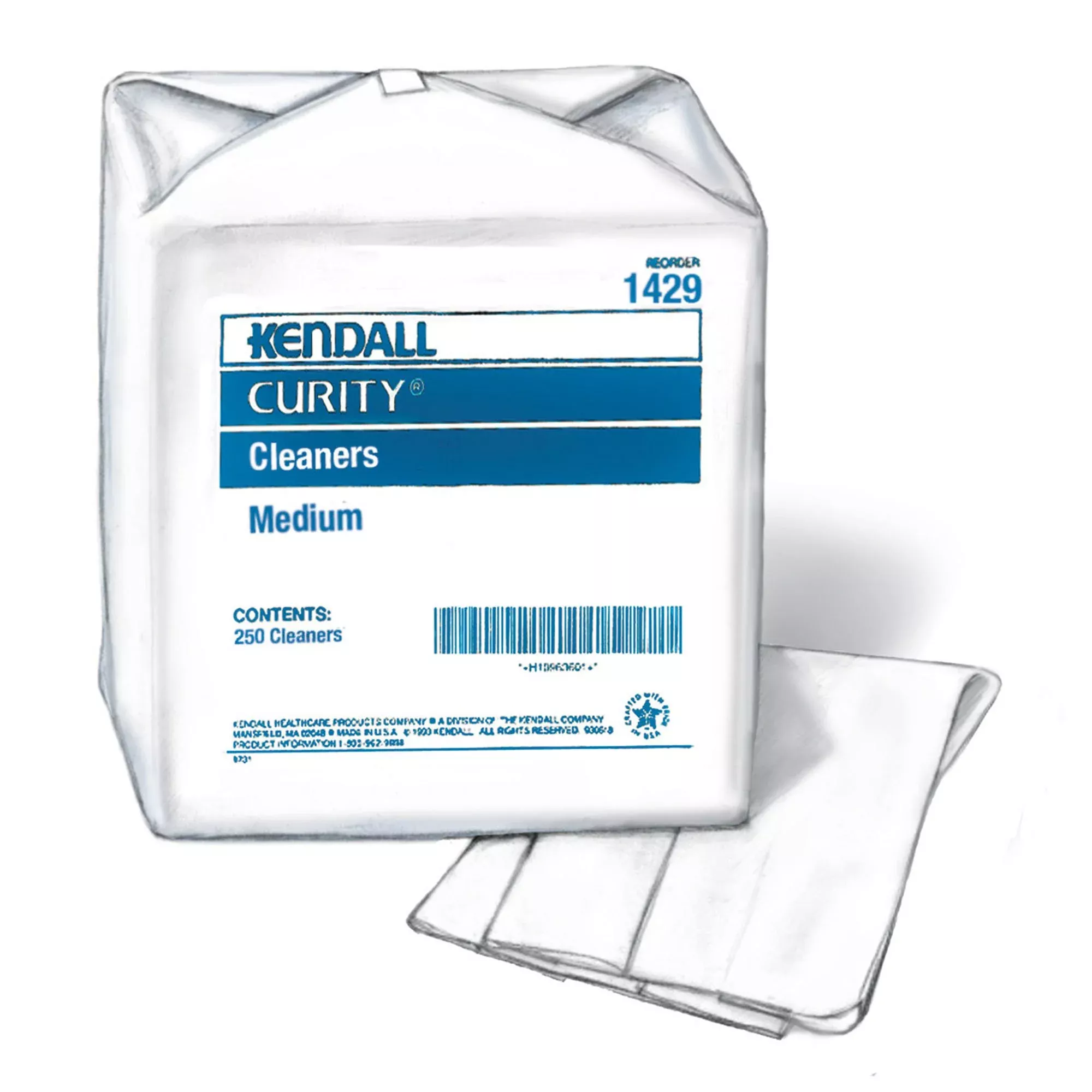 Curity™ Nonwoven White Washcloth, 7-1/2 x 13-1/2 Inch, 1 Bag of 250