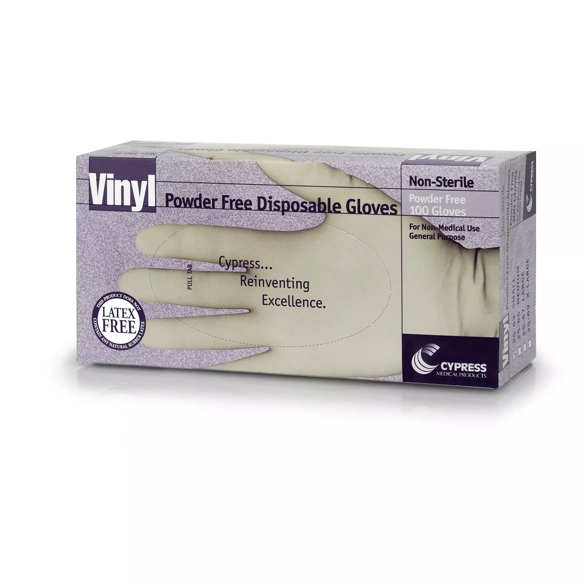 Cypress Vinyl General Purpose Glove, Small, Translucent, 1 Box