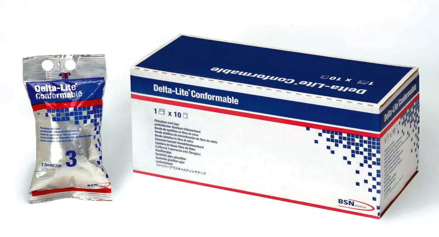 Delta-Lite Light Blue Conformable Cast Tape, 2 Inch x 4 Yard, 1 Box of 10