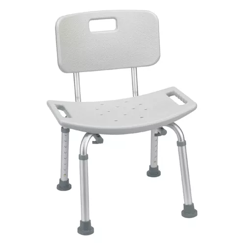Deluxe Aluminum Bath Chair With Back GrayRetail (Each)