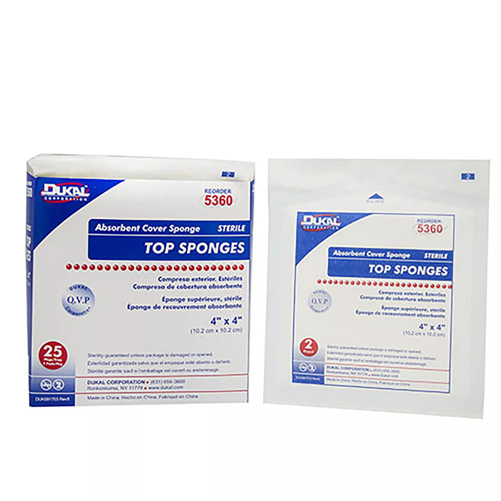 Dukal™ Sterile Nonwoven Sponge, 4 x 4 Inch, 1 Box of 25