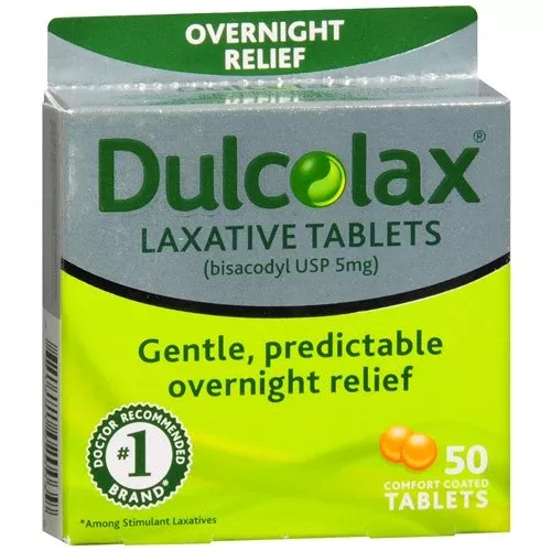 Dulcolax Bisacodyl Laxative, 1 Box of 50