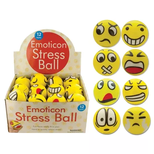 Emoticon Stress Ball Countertop DisplayBx/24