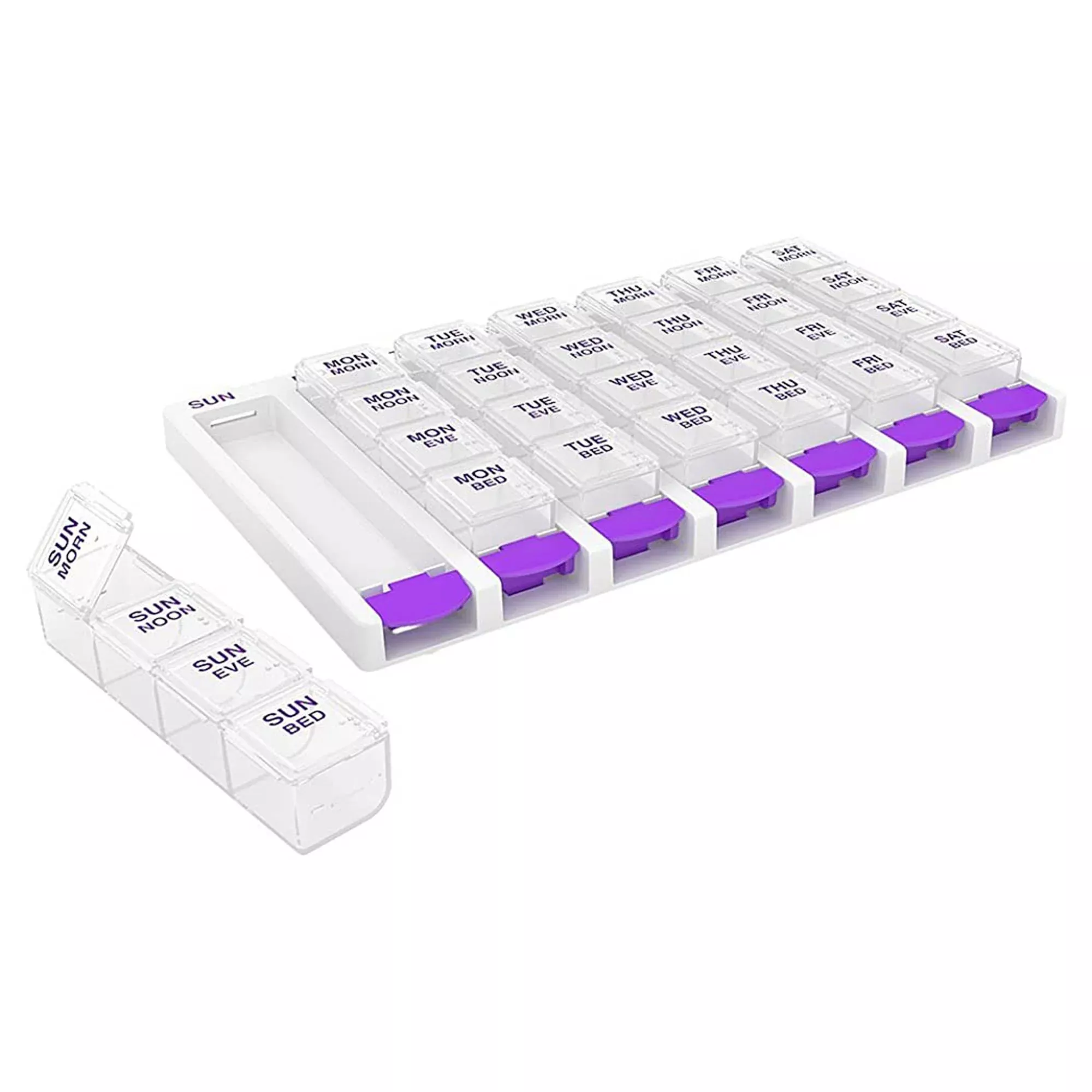 Ezy Dose Pop Out Push-Button Medtime Planner Pill Organizer, 1 Carton of 6