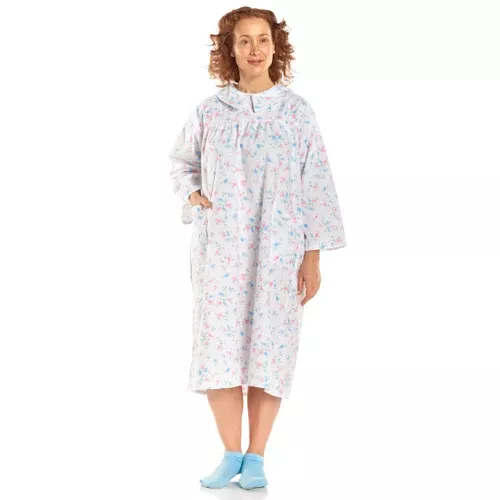 Flannelette Patient Gown Women Small-MediumPink/Blue Floral