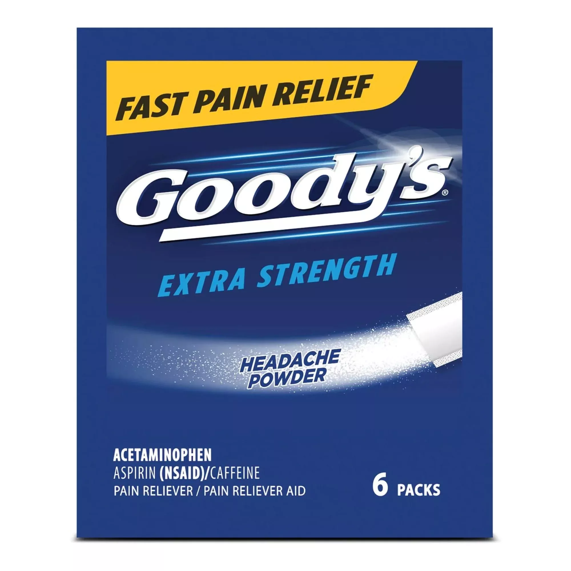 Goody's Extra Strength Acetaminophen / Aspirin / Caffeine Pain Relief, 1 Pack of 6