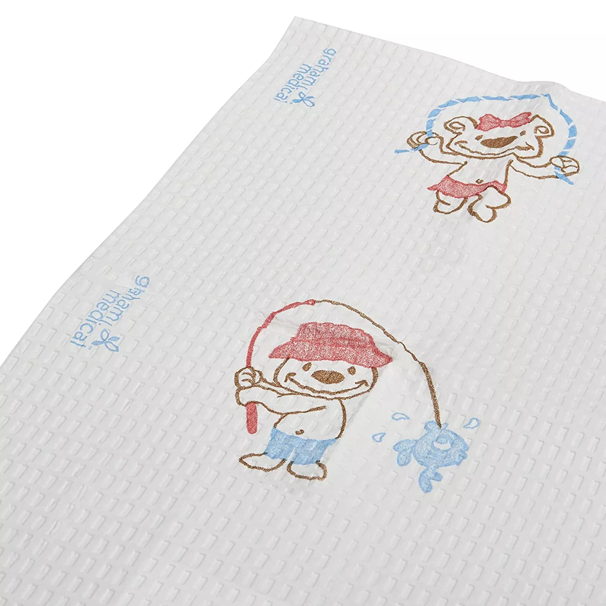 Graham Medical Nonsterile Teddy Bear Print Procedure Towel, 13-1/2 x 18 Inch, 1 Case of 500