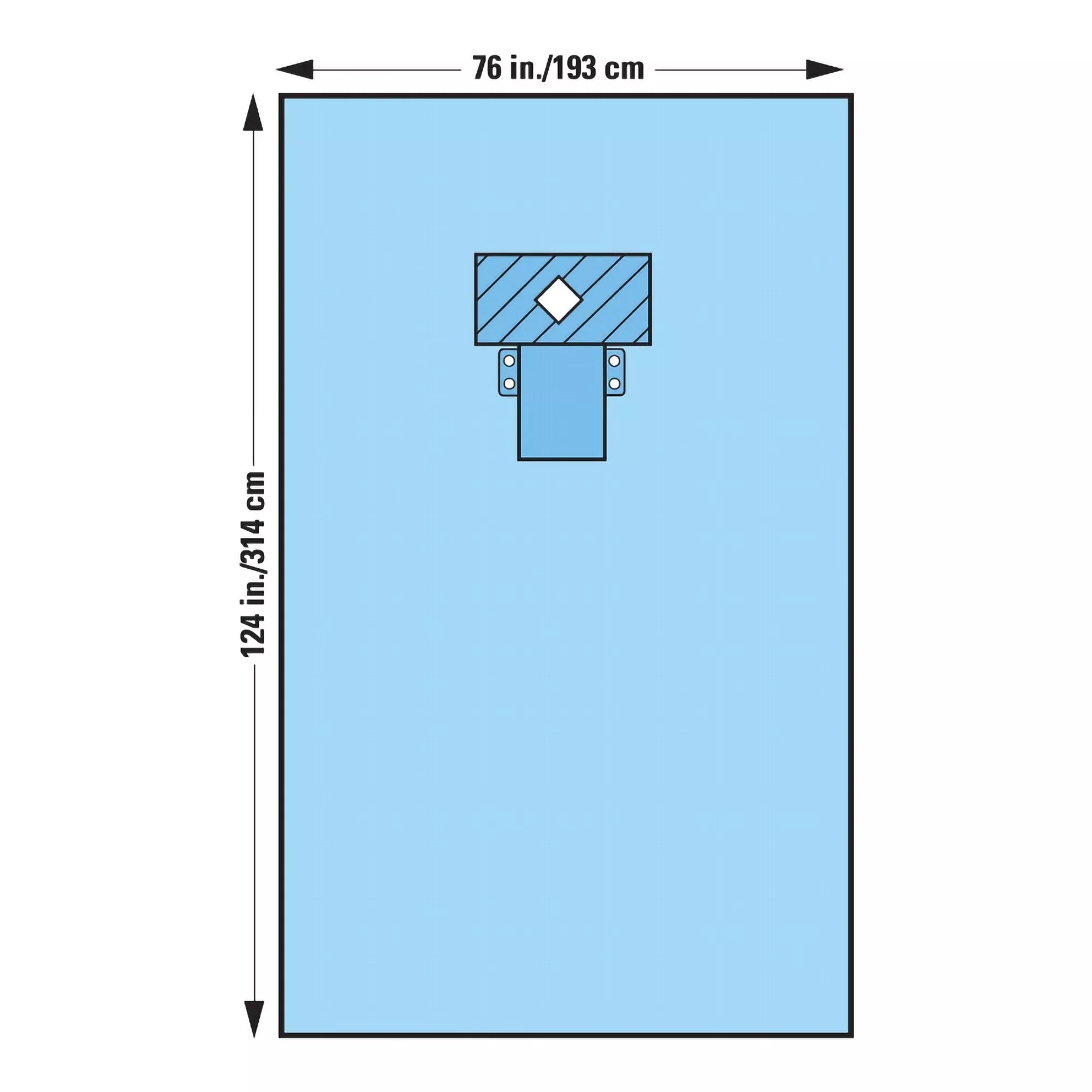 Halyard Sterile Thyroid EENT Drape, 76 W x 124 L Inch, 1 Case of 13