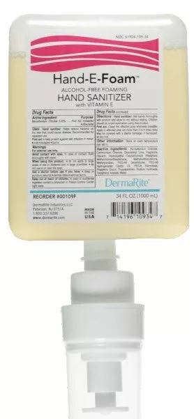 Hand-E-Foam Alcohol-Free Hand Sanitizer Dispenser Refill Bottle, 1 Case of 6