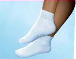 JOBST SensiFoot Diabetic Compression Sock, Mini Crew, White, Closed Toe, Large, 1 Pair