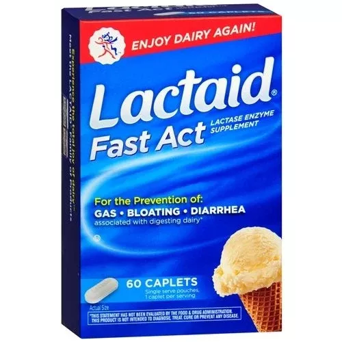 Lactaid Fast Act Lactase Enzyme Dietary Supplement, 1 Box