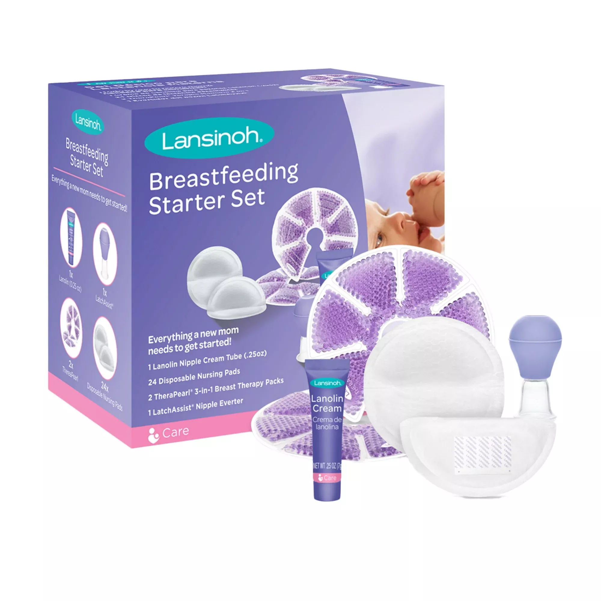 Lansinoh Breastfeeding Starter Set, 1 Case of 4