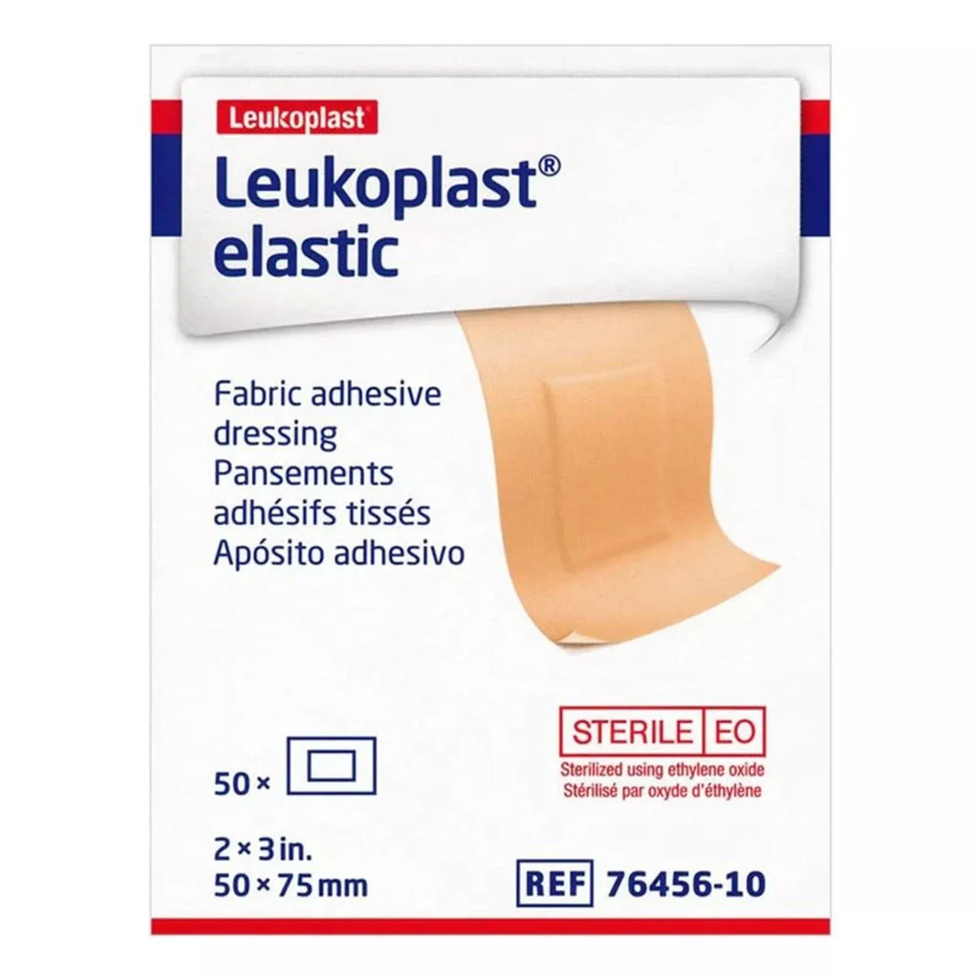 Leukoplast Elastic Adhesive Strip, 2 x 3 Inch, 1 Box of 50