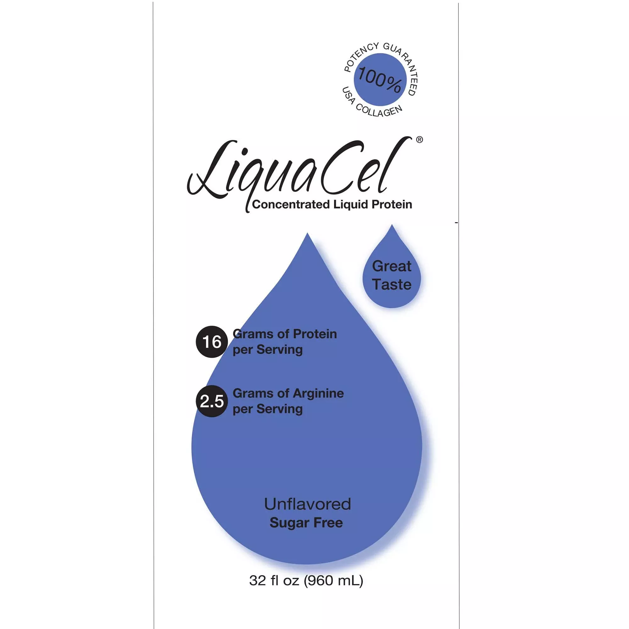 LiquaCel Oral Protein Supplement, 32 oz., 1 Case of 6