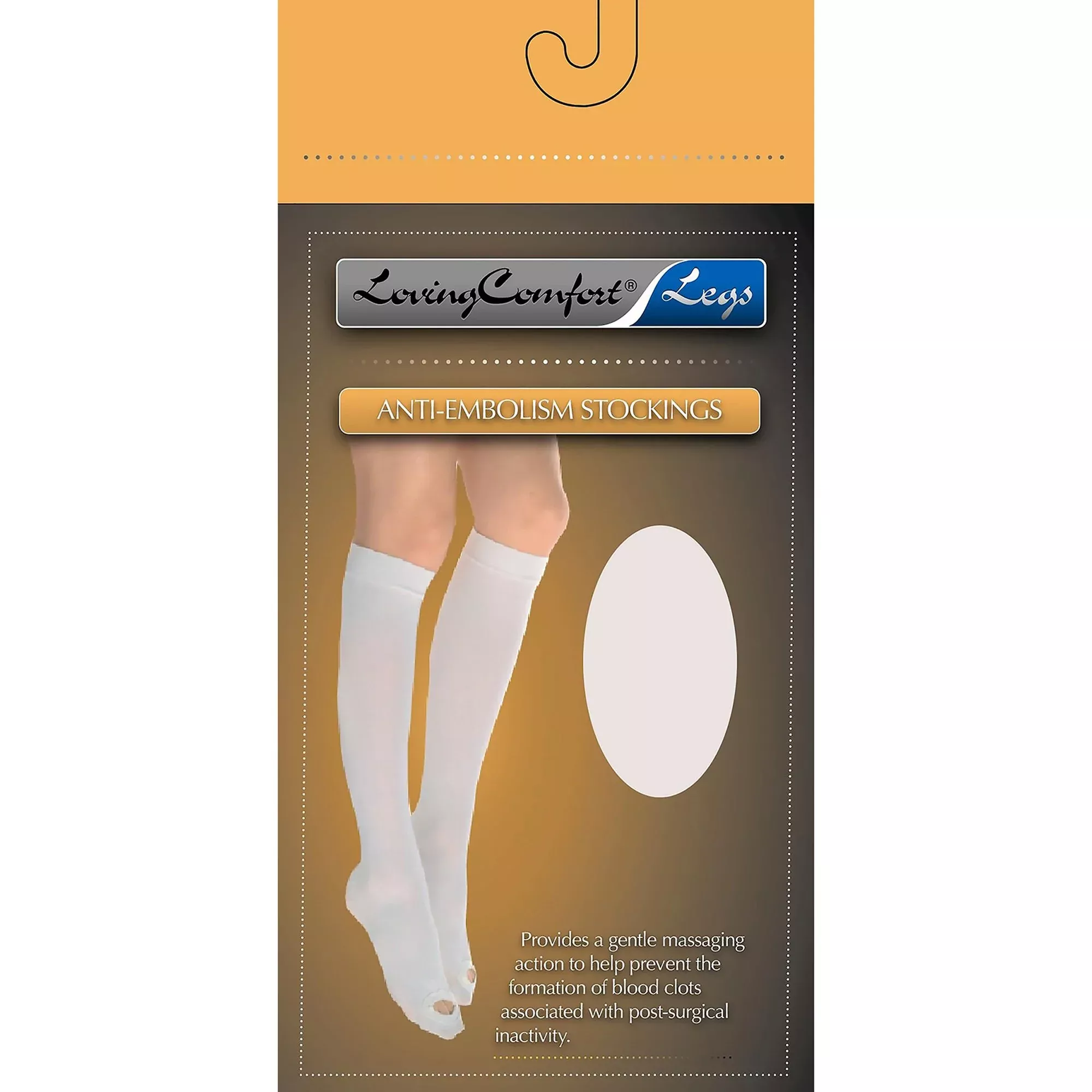 Loving Comfort Anti-Embolism Knee-High Stockings, Large, Beige, 1 Pair of 2