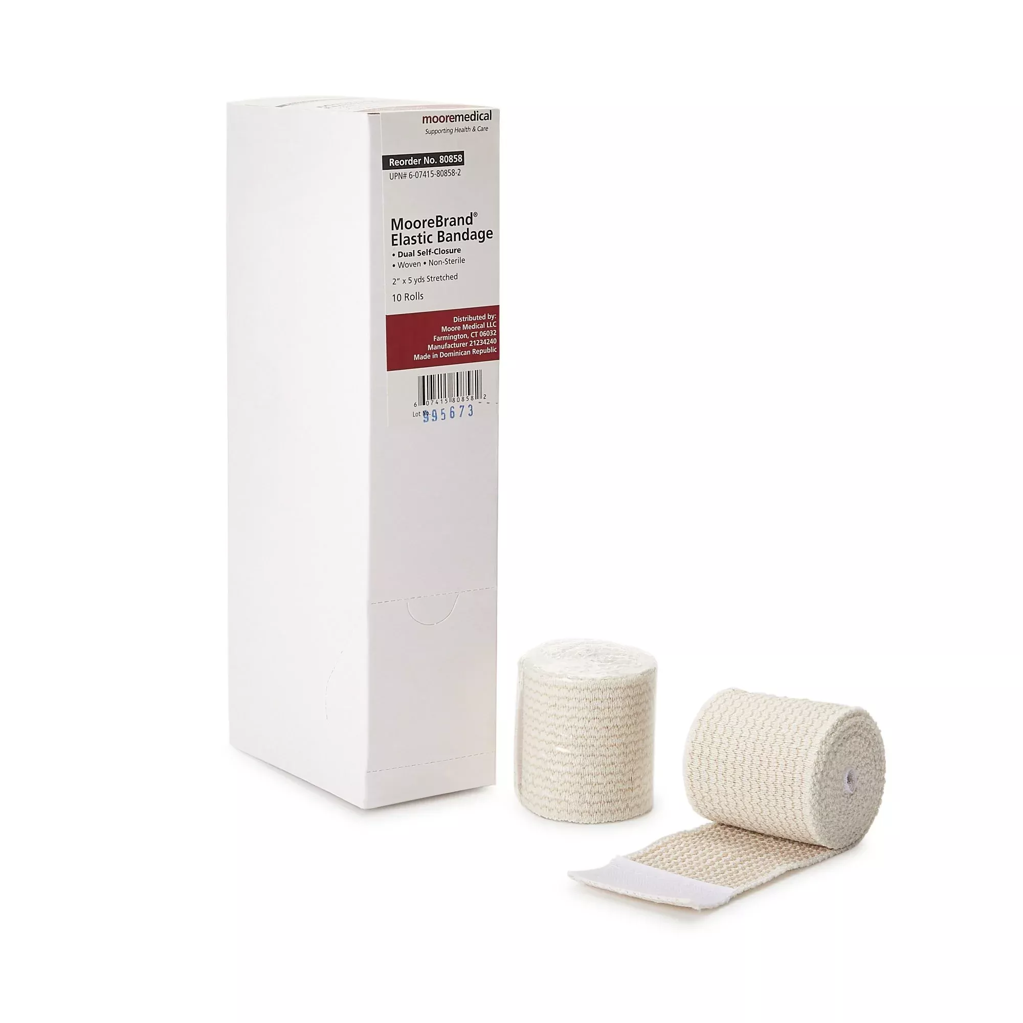 McKesson Double Hook and Loop Closure Elastic Bandage, 2 Inch x 4-1/2 Yard, 1 Case of 50