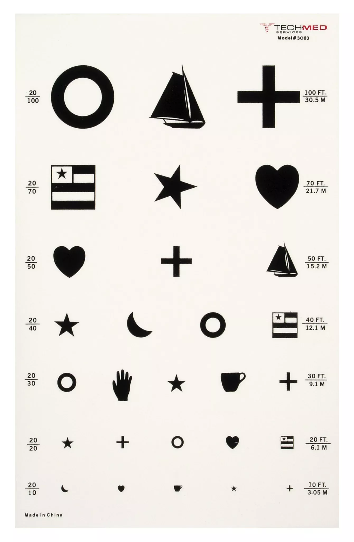 McKesson Eye Test Chart, 1 Each