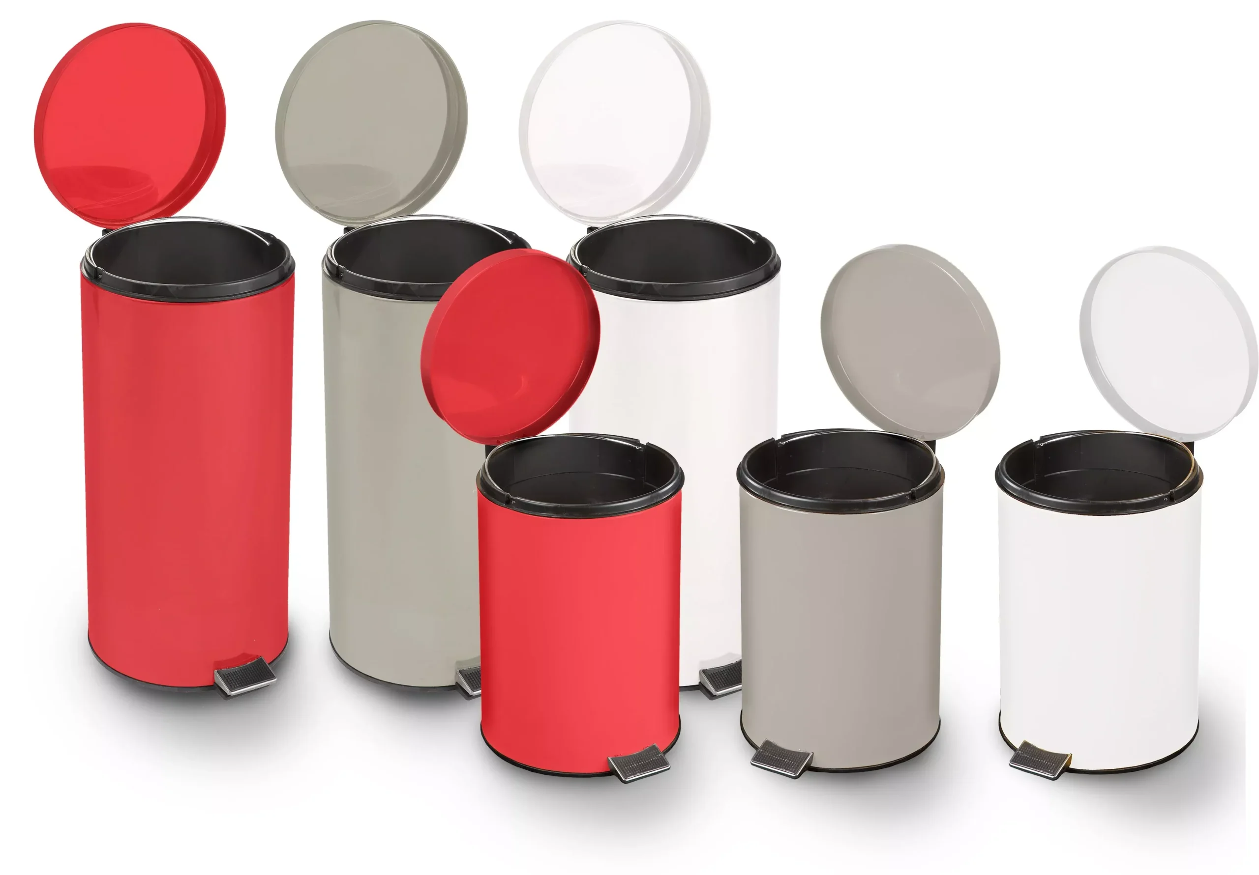 McKesson Trash Can with Plastic Liner, Step-On, Round, Steel, Silver, 32 Qt, 1 Each