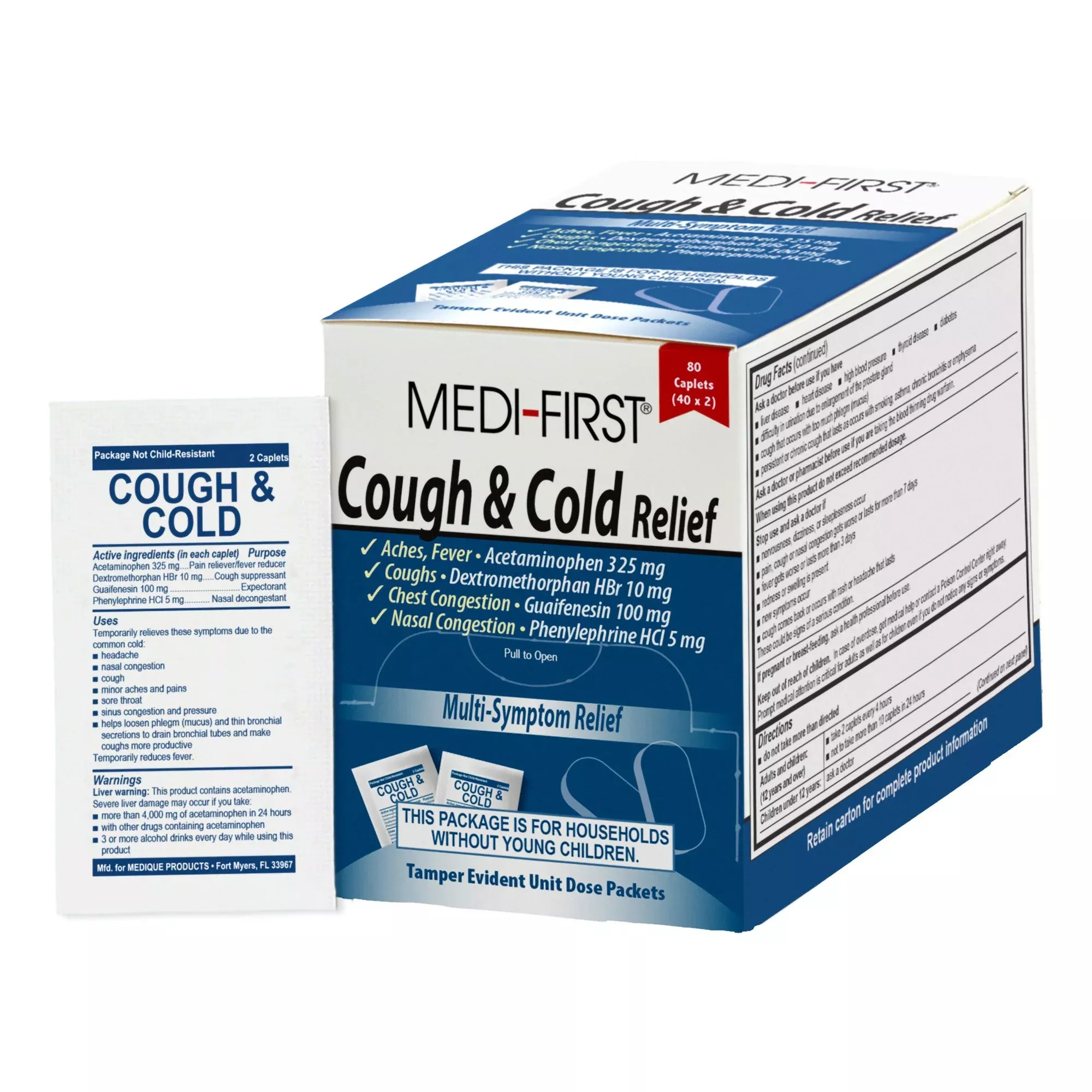 Medi-First Acetaminophen / Dextromethorphan / Phenylephrine / Guaifenesin Cold and Cough Relief, 1 Case of 1920