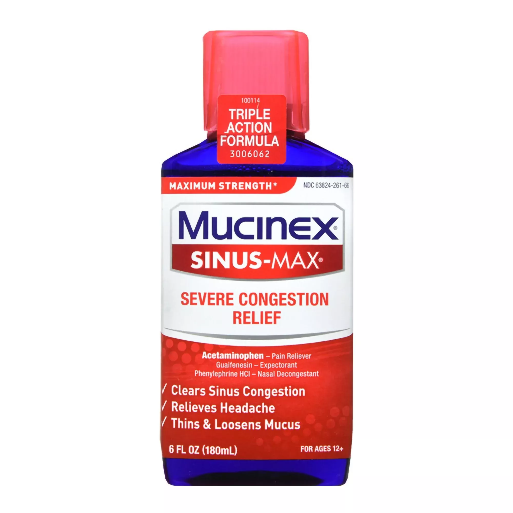 Mucinex Severe Sinus Acetaminophen / Guaifenesin / Phenylephrine Cold and Sinus Relief, 1 Each