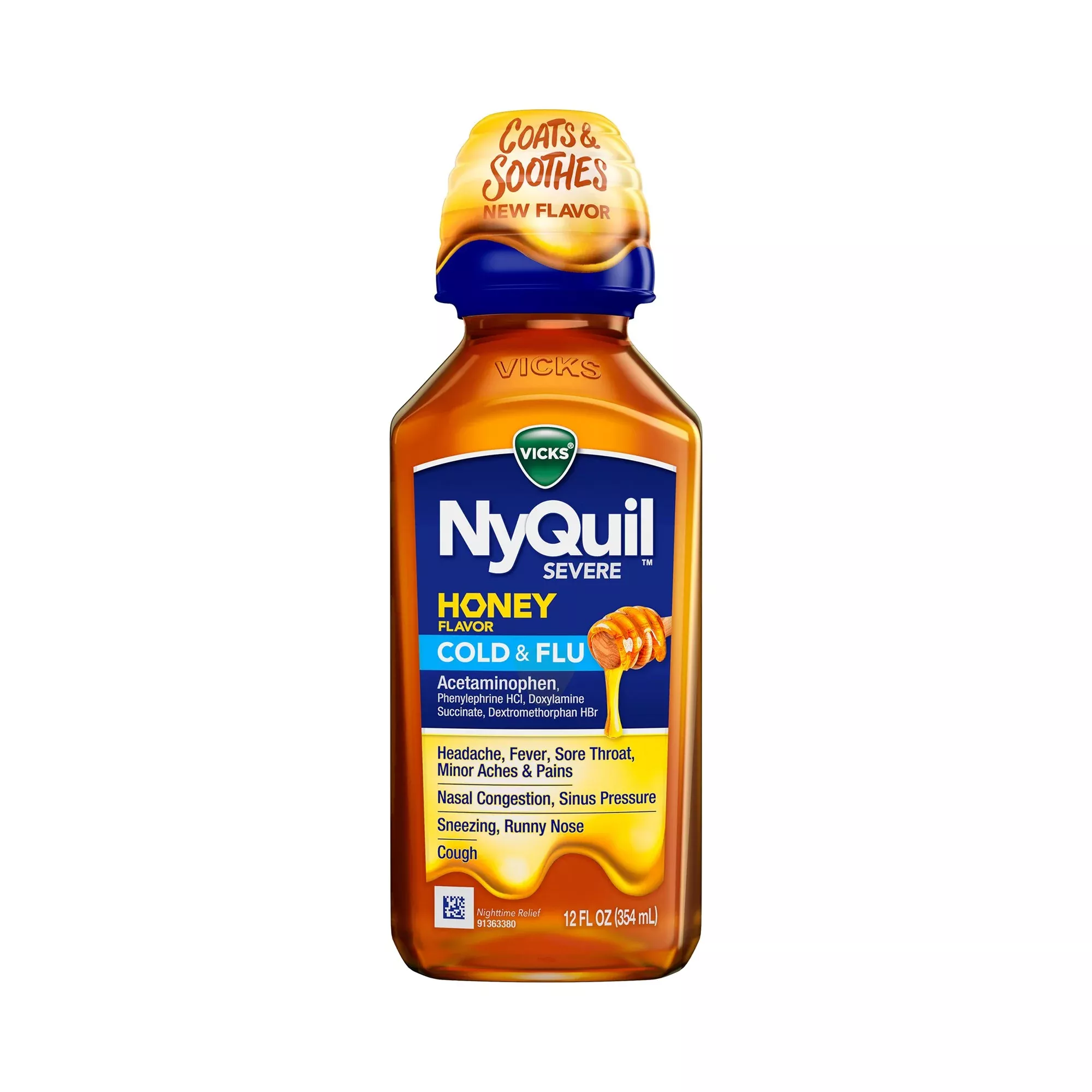 NYQUIL, LIQ SEVERE COLD & FLU HONEY 12OZ