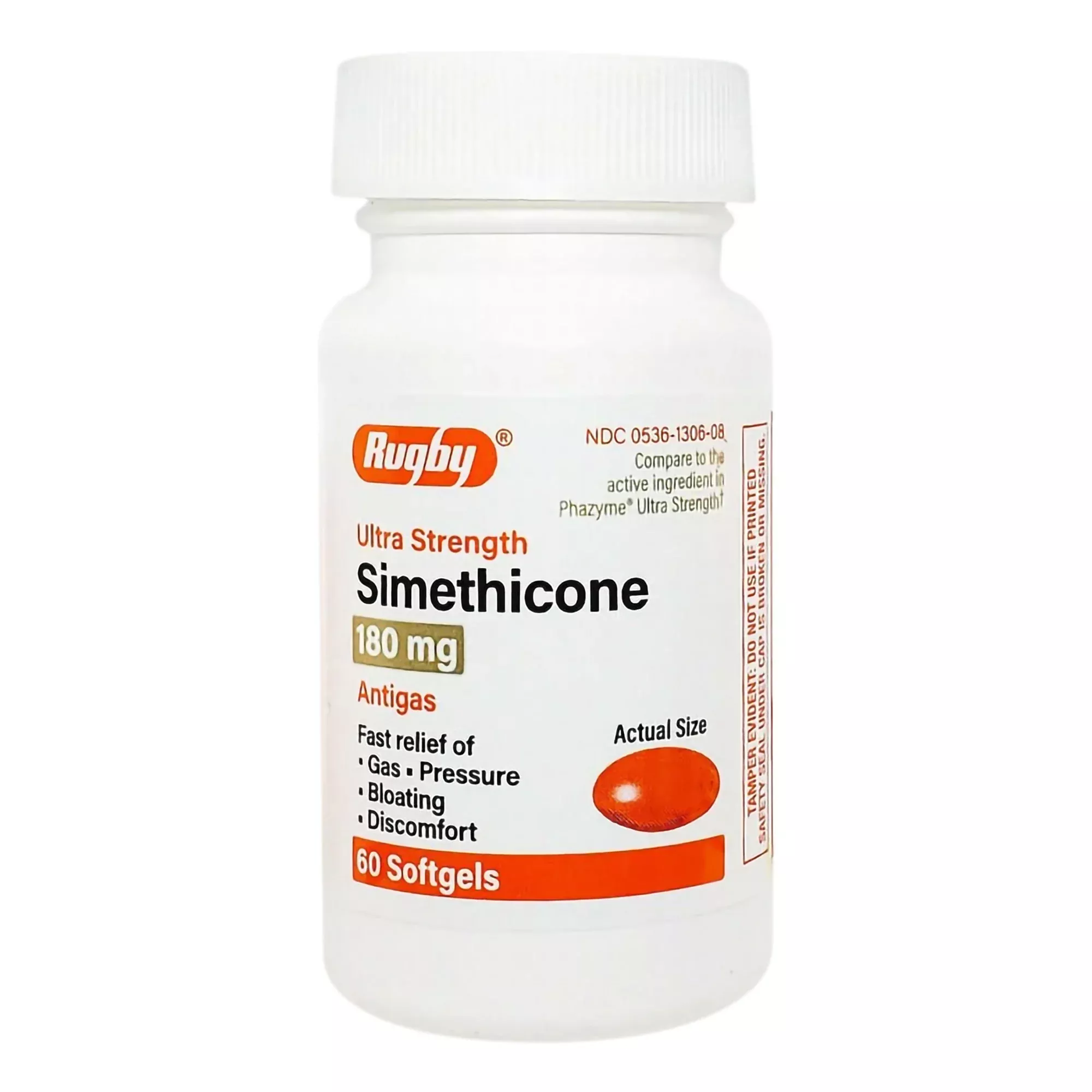 Rugby Simethicone Gas Relief, 1 Bottle