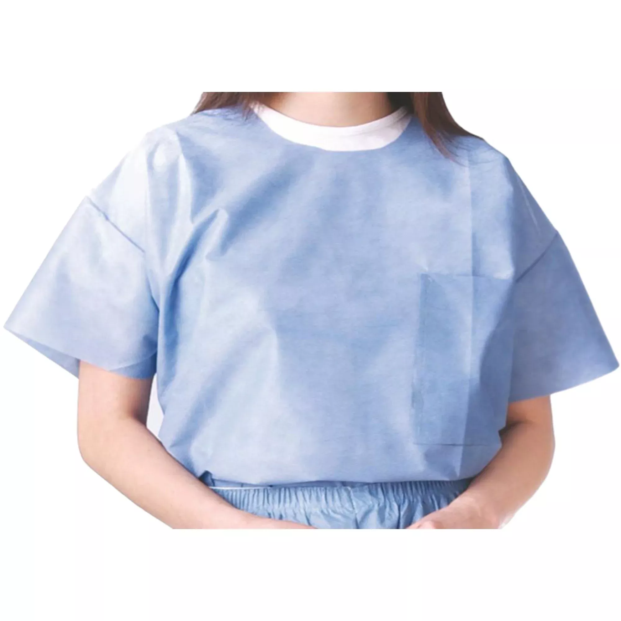 Scrub Shirt, Medium, Blue, 1 Case of 30