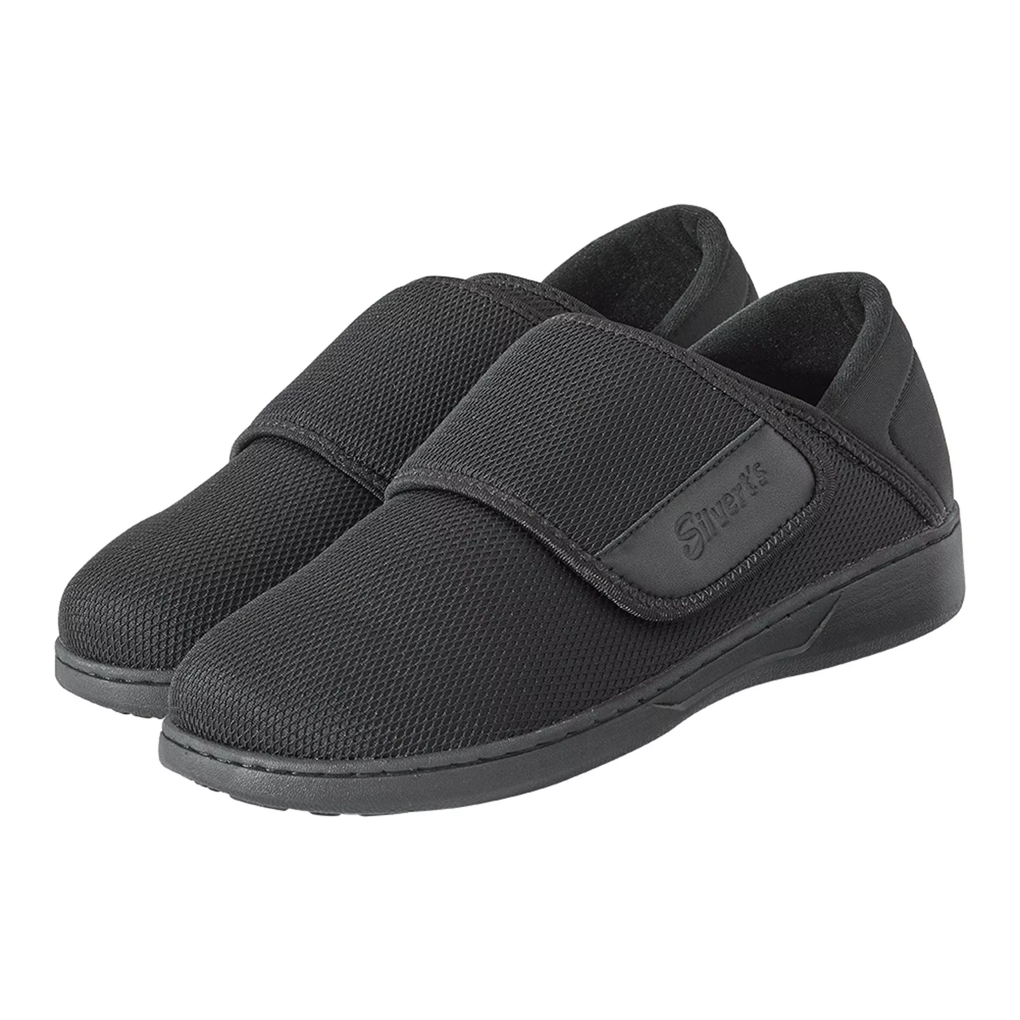 Silverts Comfort Steps Hook and Loop Closure Shoe, Size 8, Black, 1 Pair
