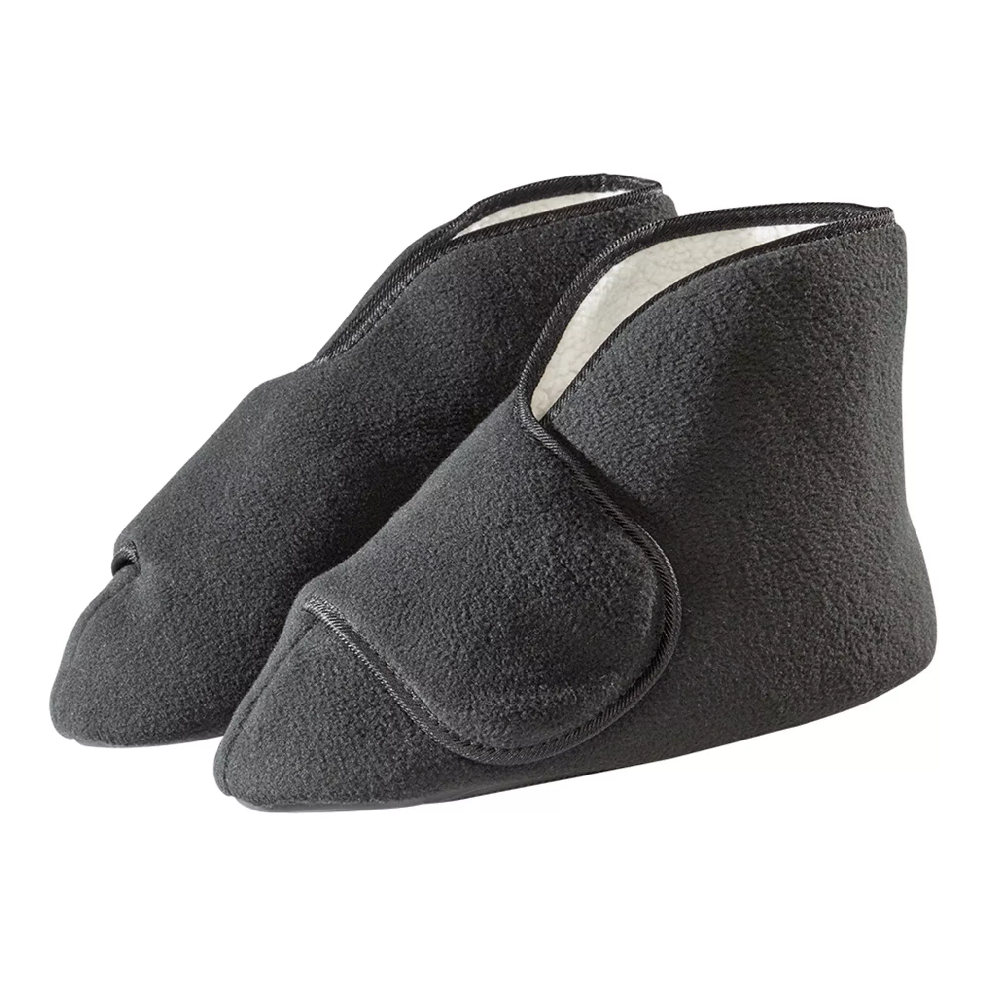 Silverts Deep and Wide Diabetic Bootie Slippers, Black, X-Large, 1 Pair