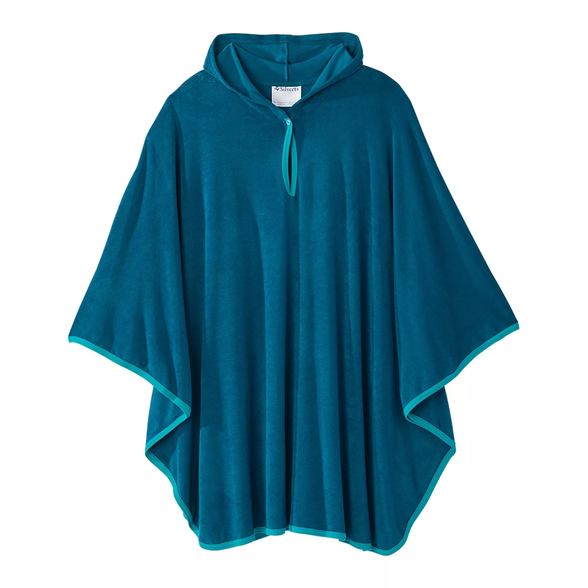 Silverts Plush Terry Shower Capes, Caribbean Blue, 1 Each