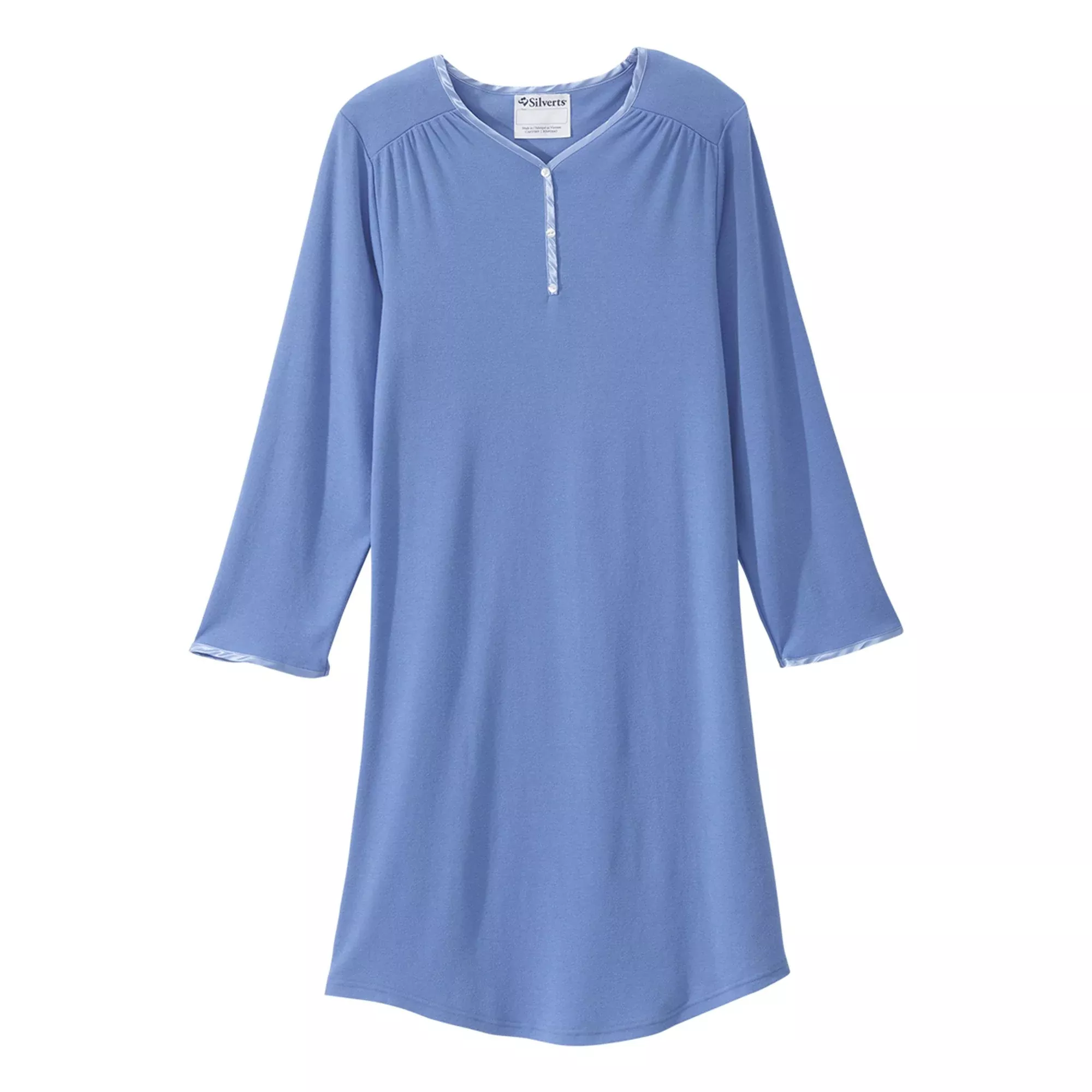 Silverts Shoulder Snap Patient Exam Gown, Large, Blue, 1 Each