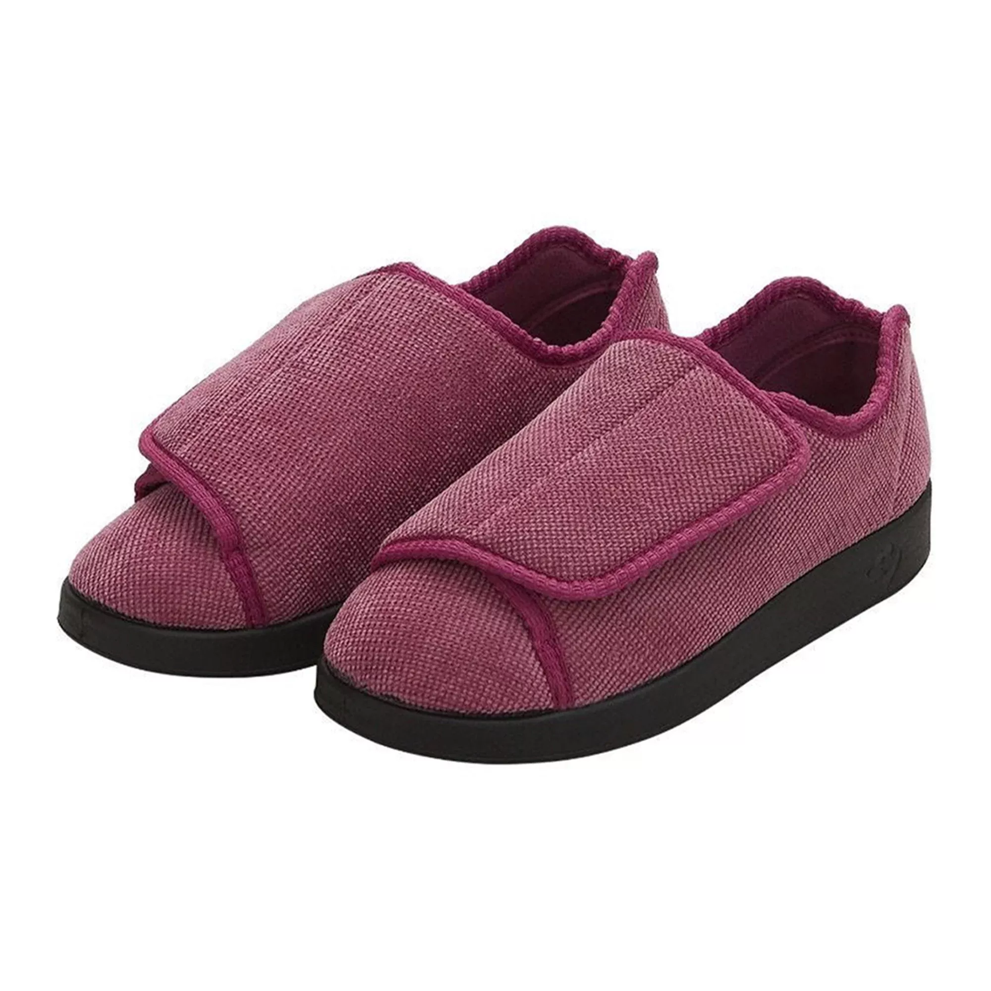 Silverts Women's Double Extra Wide Easy Closure Slippers, Dusty Rose, Size 7, 1 Pair