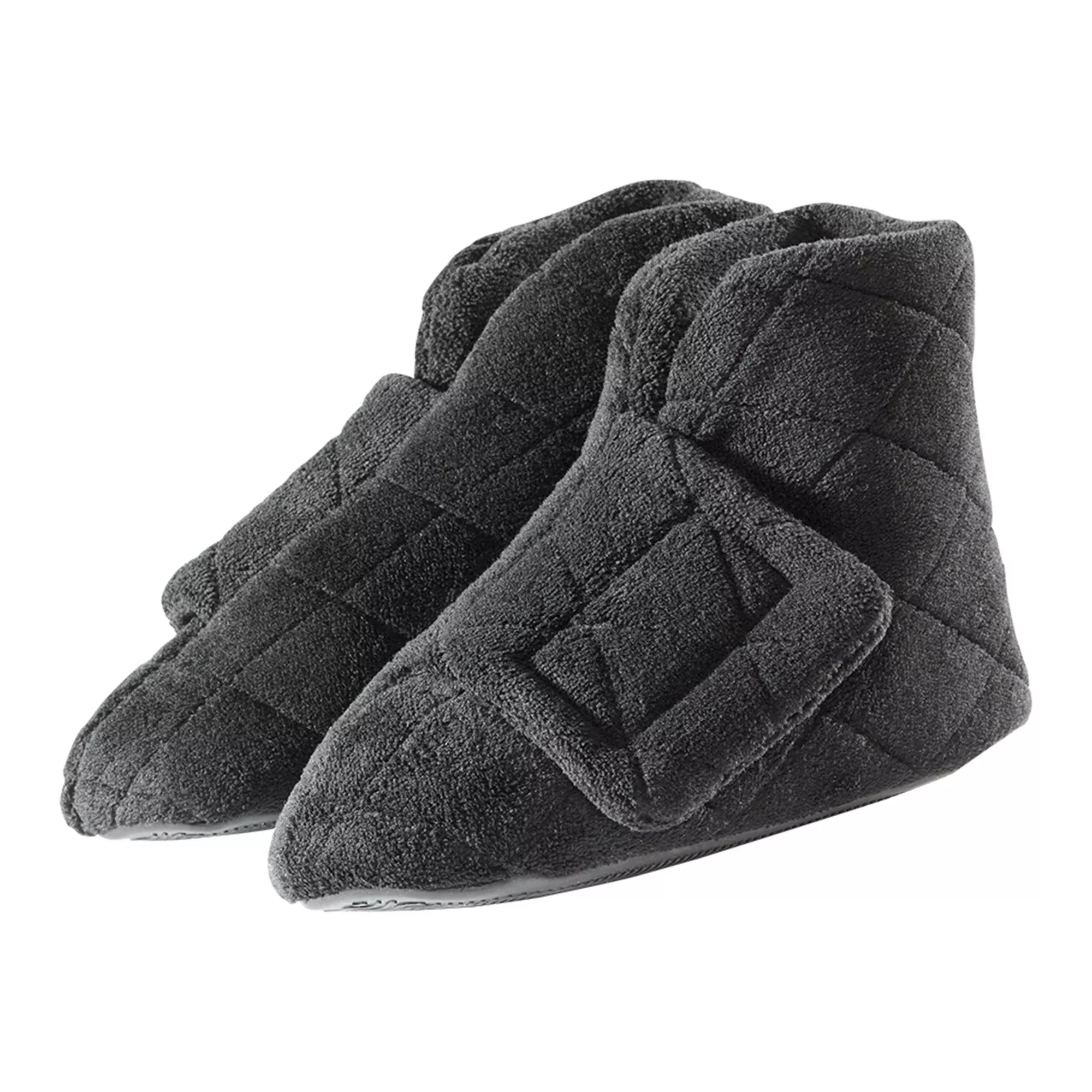 Silverts Women's Extra Wide Swollen Feet Slippers, Black, Small, 1 Pair