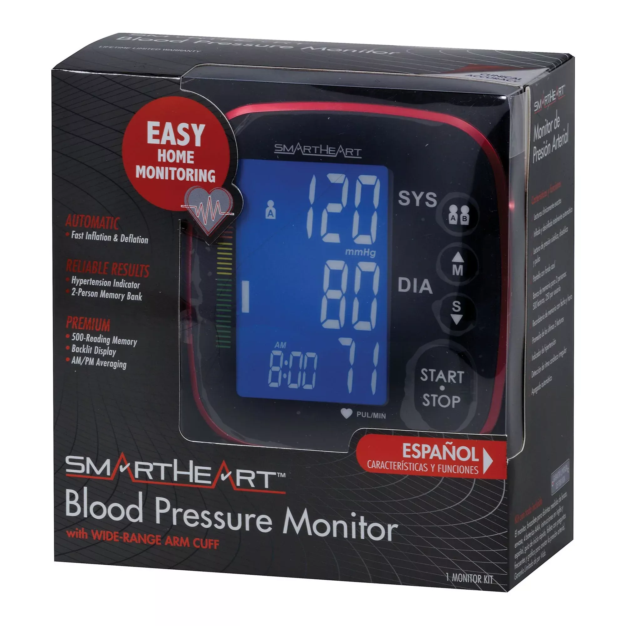SmartHear Automatic Blood Pressure Arm Monitor, 1 Case of 12