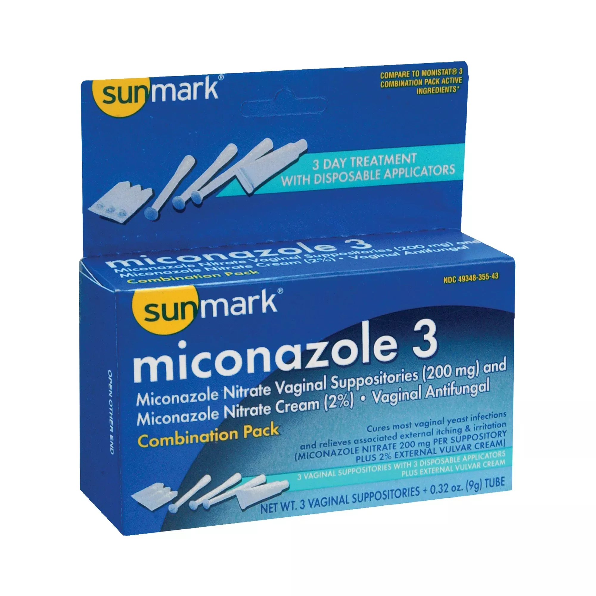 sunmark 2% Miconazole Nitrate Vaginal Antifungal Kit, 1 Each
