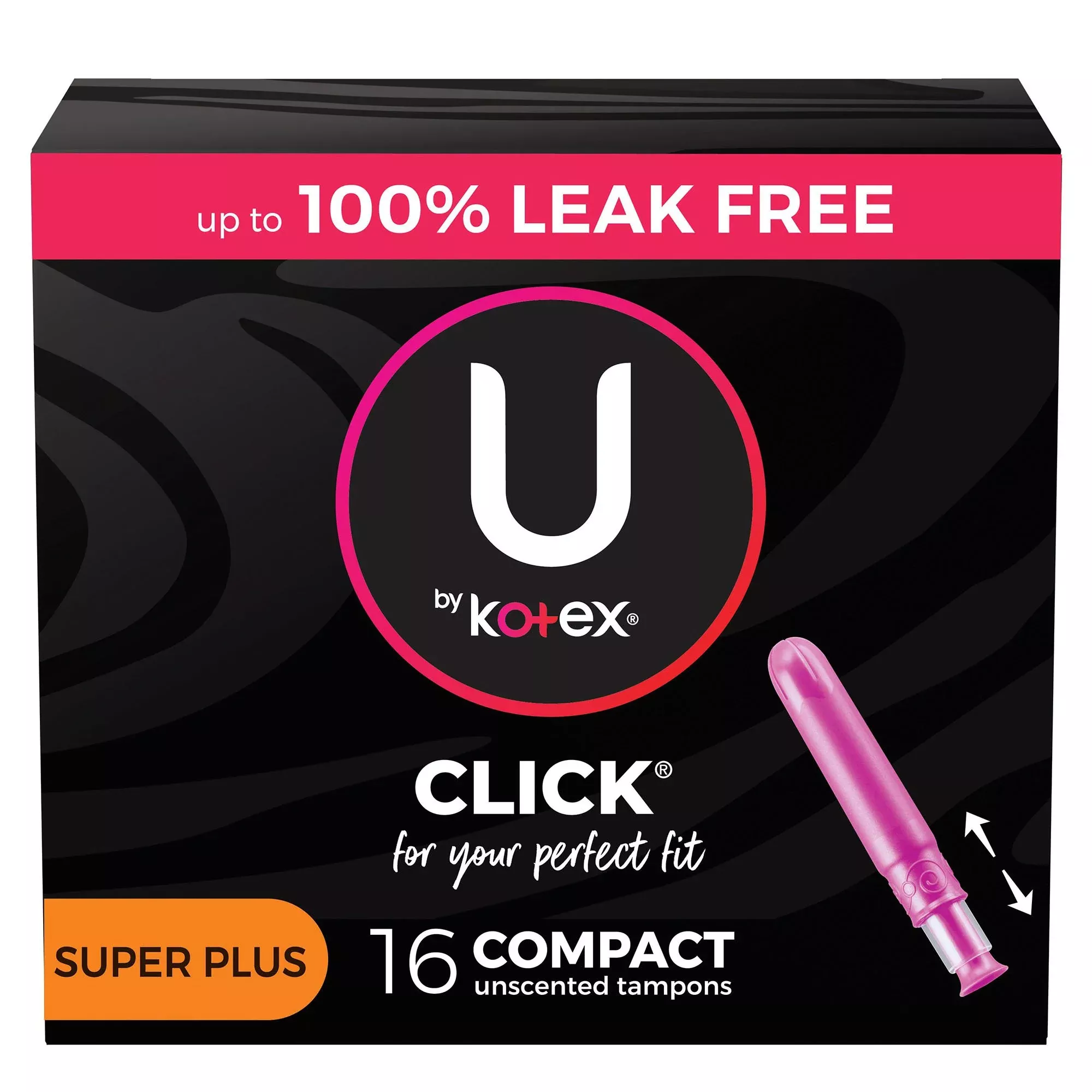 TAMPON, U BY KOTEX CLICK SUPE R PREM ABSRB (16/PK 8PK/CS)