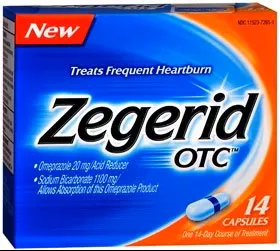 Zegerid OTC Sodium Bicarbonate / Omeprazole Antacid, 1 Box