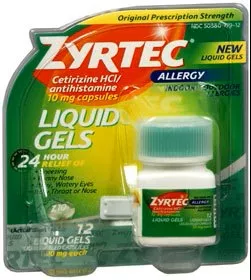 ZYRTEC, CAP LIQUID GEL 10MG (12/BT)